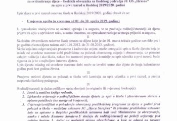 Oglas-upis prvačića u šk 2019-2020 Oglas-upis prvačića u šk 2019-2020